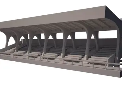 GHANA INDEPENDENCE SQUARE BENCH Low-poly 3D model