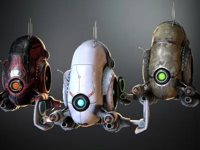 Sci-fi Drone 03 Low-poly 3D model