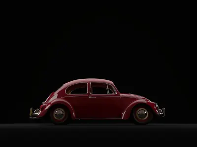Lowered VW Kafer Free 3D model
