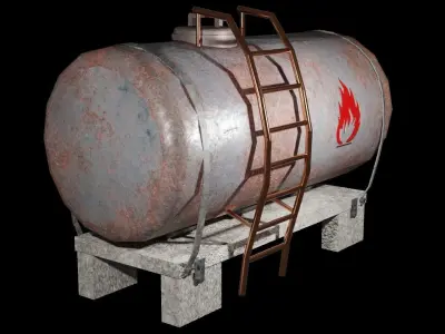  Oil Tanker  Game Ready - Low Poly PBR 3D Model Low-poly 3D model