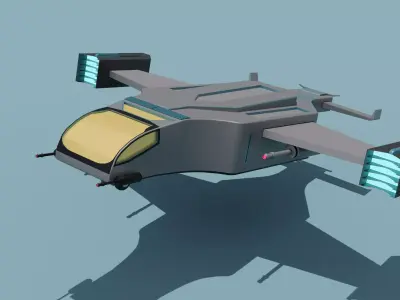 Low-poly Military Aircraft 3D model - VTOL Free low-poly 3D model