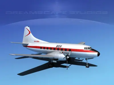 Martin 202 Baja Airlines 3D model