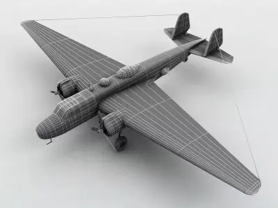 Mitsubishi G3M Nell Aircraft WWII Low-poly 3D model