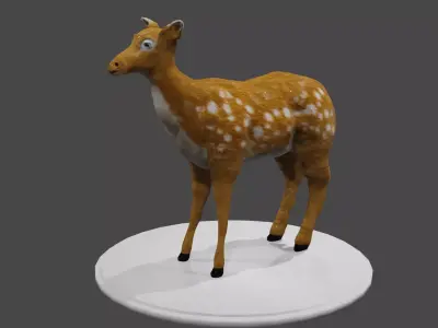 Doe Low Poly 3D Model deer Low-poly 3D model
