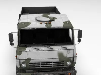 Kamaz Winter Low-poly 3D model