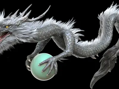 Realistic OrientalDragon 3DRigged 3D model