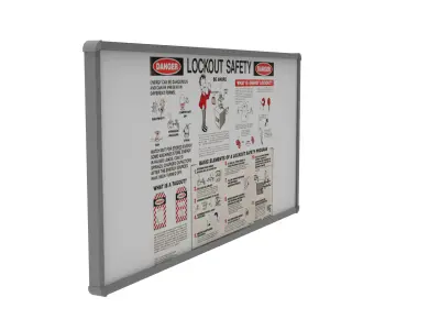 Lockout Safety Sign Board Low-poly 3D model