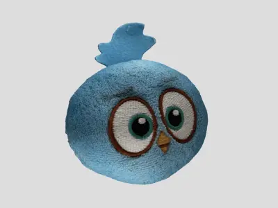 Blue Angry Birds Plush Toy 3D model