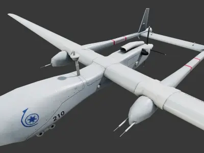 Heron TP UAV Low-poly Low-poly 3D model
