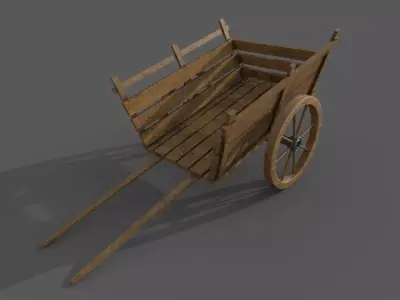 carriage vintage low poly Low-poly 3D model