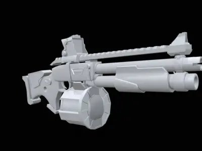 Sci fi Rifle Low-poly 3D model