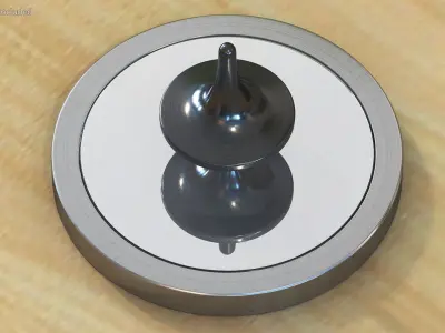 Metal Spinning Top with Base 3D model