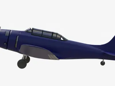 realistic propeller plane 3D model