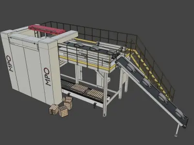 Palettizer Industrial Machine Low-poly 3D model