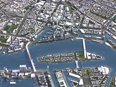 Rotterdam - 3D City Low-poly 3D model