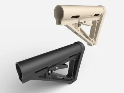 Magpul MOE Carbine Stock Low-poly 3D model