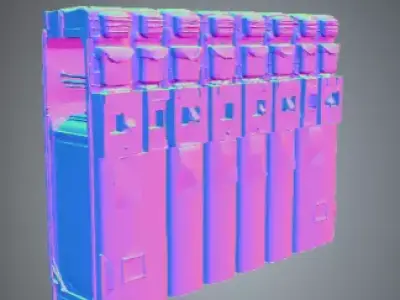 Sci-Fi Server Rack Low-poly 3D model