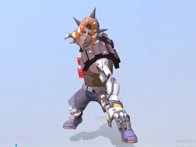 Cabal Warrior Cyborg Combatant Double Side Slam Attack 3D model