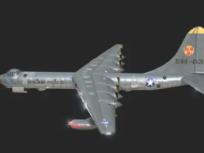 USAF B-36 Peacemaker Bomber B36 of Cold war Low-poly 3D model