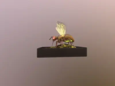 Robotic Bee Low-poly 3D model