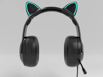 Cat Ears Gaming Headphones 3D model
