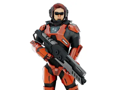 CYBORG SOLDIER RX-600  Rigged for Unreal Engine - Unity - MIXAMO 3D model