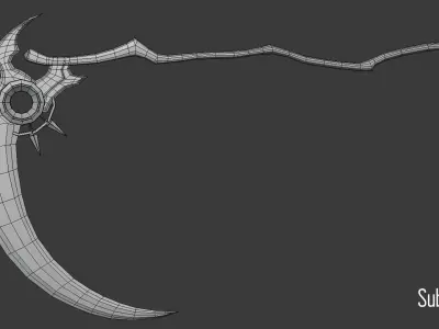 Hololive Calliope Mori Scythe  Low-poly 3D model