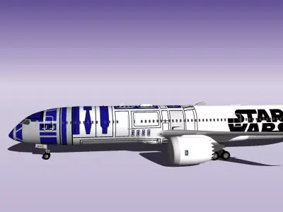 Boeing 787-9 Starwars Free 3D model