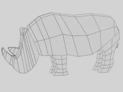 Rhino rhinoceros Free low-poly 3D model