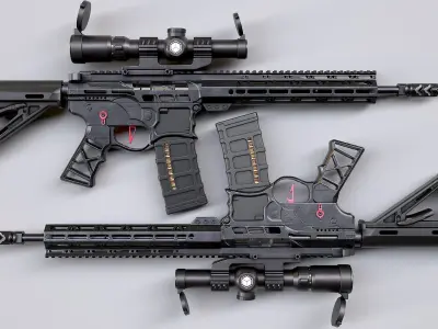 M4 Skeletonized F1 Firearms Low-poly 3D model