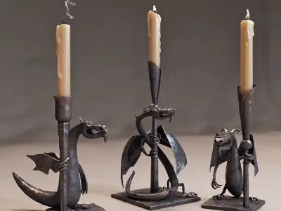 Candlesticks Dragons 3D model