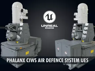 Phalanx CIWS Air Defence System Low-poly 3D model