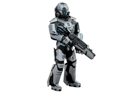 CYBORG SOLDIER RX-200 Rigged for Unreal Engine - Unity - MIXAMO 3D model