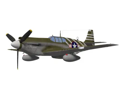 North American P-51A Mustang 3D model