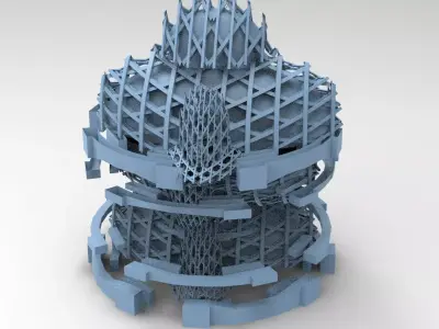 Financial district brutalist top 3D model