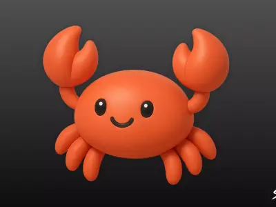 Cartoon Plush Crab Low-poly 3D model