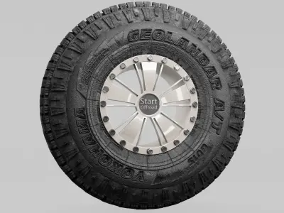 car tire off-road 3D model