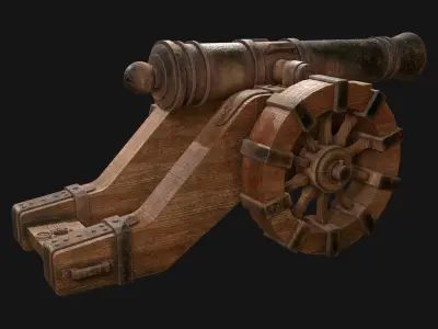 Cannon-2-Old Version Low-poly 3D model