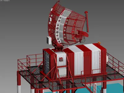 AORL-1AC Aerodrome survey primary radar Low-poly 3D model