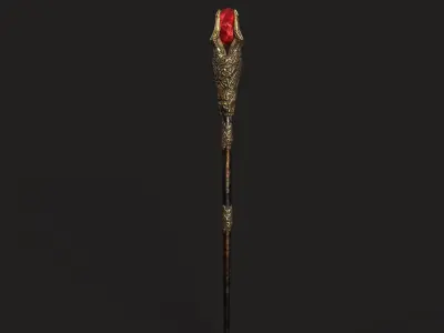 Staff 02 V2 Low-poly 3D model