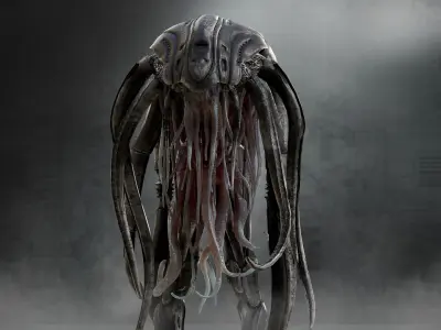 Sci Fi Alien Octopus Low-poly 3D model