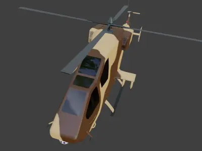 Ansat 2RC Russian RECONNAISSANCE Helicopter - Low-poly 3D model