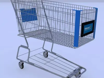 Walmart Shopping Cart 3D Model 3D model