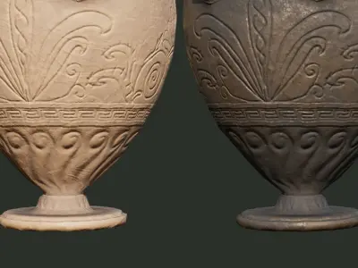 Ancient Ceramic Vase clay antique jug Low-poly 3D model