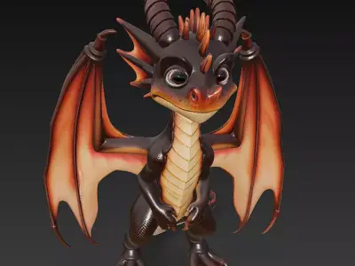 Dragon Character Realistic 3D Model Basic - Low Poly Realistic Low-poly 3D model