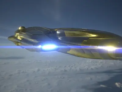 Military Explorer Spaceship - Gunship 3D model