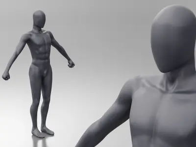 Mannequin Male Black 3D model purchase