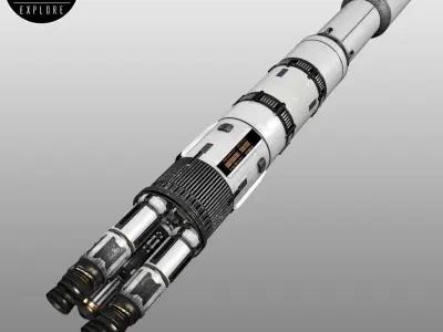 Space sci-fi rocket ship 3D model