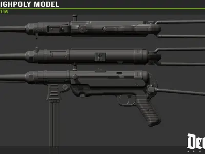 MP 40 Highpoly model 3D model