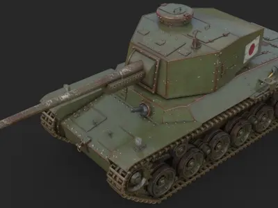 Tank Type 3 Chi-Nu Japan Vray 3D model
